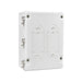 Rear panel of Bromic Affinity Smart-Heat On-Off controller with mounting points and sealed cable entry areas for outdoor heater installation