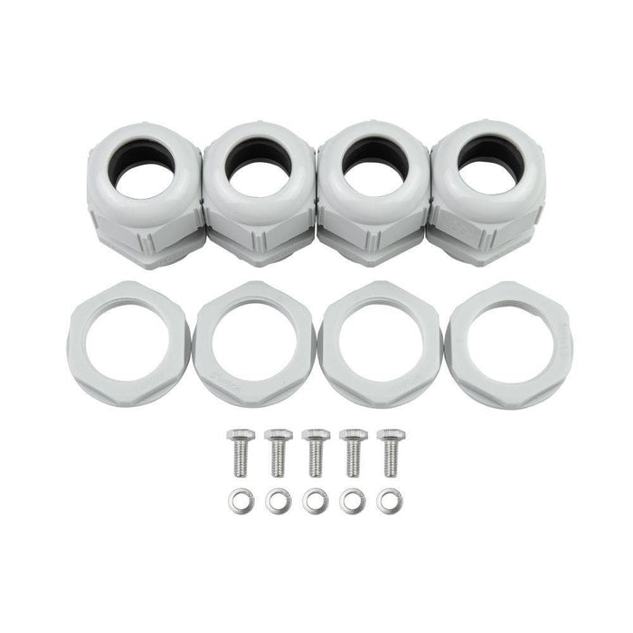 Cable gland and mounting hardware kit included with Bromic Affinity Smart-Heat On-Off controller for secure weather-proof electrical connections