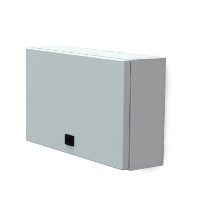 Bromic Affinity Smart-Heat On-Off controller mounted in weather-resistant metal enclosure for outdoor patio heater control installations