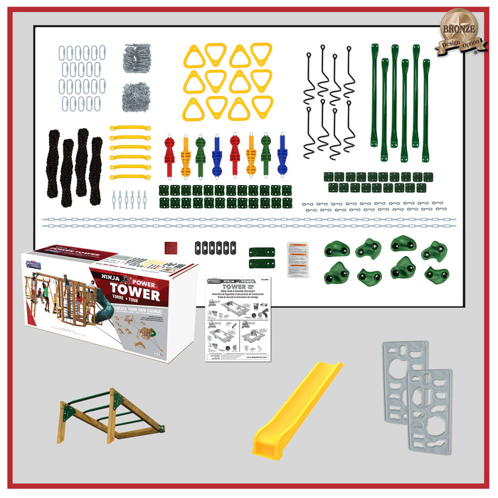 Complete hardware kit for building the Playstar Ninja Power Tower Bronze playset at home