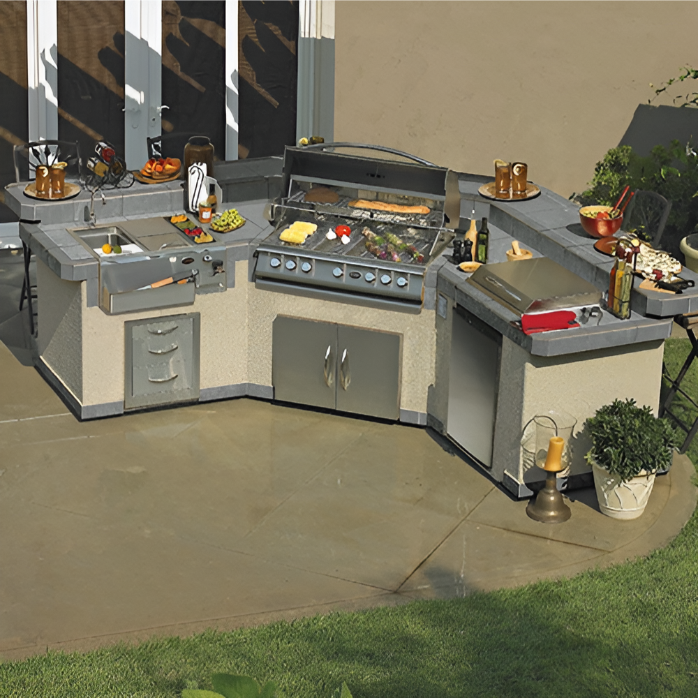 Cal Flame Laguna Pavilion GPV3100 Large Outdoor BBQ Island — Backyard Oasis