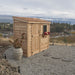 Cedar 8x4 SpaceSaver shed with a single door, shown from the front view against a plain background.