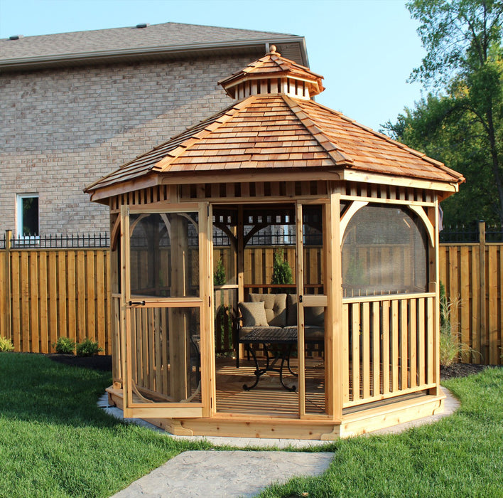 outdoor 10′ Bayside Gazebo with Screen Kit