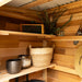 Close-up detail of the Grand Garden Chalet 6x3's cedar siding, showing natural wood grain and sturdy panel construction.