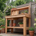 potting bench 4x2 cedar - lifestyle in-use view
