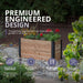 Close-up detail of the cedar wood joinery on the Outdoor Living Today Urban Raised Garden Bed, 4x1.5 size.