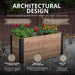 Cedar raised garden bed 4x1.5 shown from a side angle, highlighting the Urban design's natural wood grain and joinery.