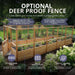 Close-up detail of the cedar raised garden bed's corner joinery, showcasing the 8x16 Garden in a Box construction quality.
