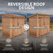 Close-up detail of the cedar SpaceSaver 8x4 shed's double door hardware and wood grain construction.