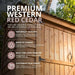 Cedar storage shed double door detail view showing the SpaceSaver 8x4's sturdy hinges and latch hardware.