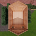 Cedar Sunshed garden shed 12x16 with double doors and multiple windows, shown from the front on a gravel base.