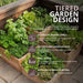 Cedar tiered corner raised garden bed shown from a side angle, highlighting its stepped planting levels and wood grain.