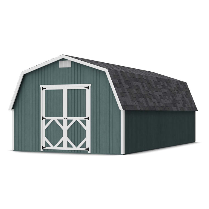 Expansive 12x24 Classic Gambrel Barn Shed featuring LP SmartSide® siding, tall barn-style roof, and double doors by Little Cottage Co. for ultimate storage capacity.