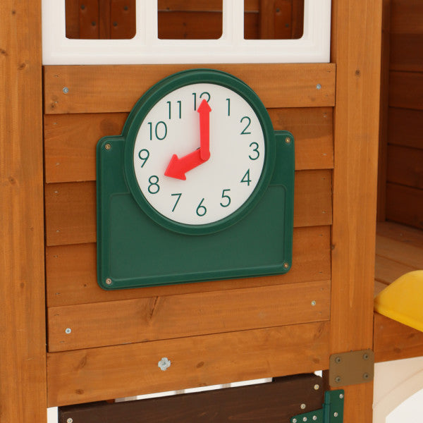 The clock inside the McKinley Fort Playset