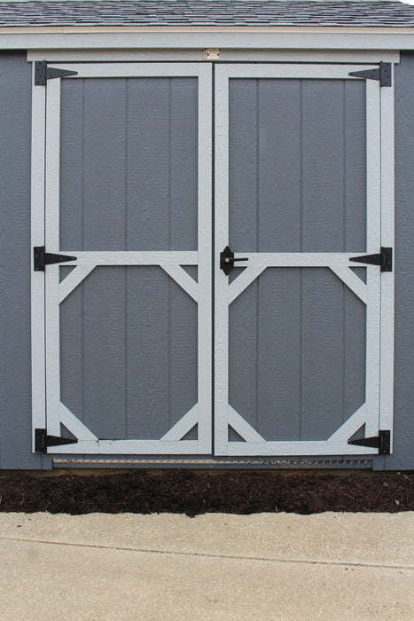 Gray double doors for Craftsman Shed 