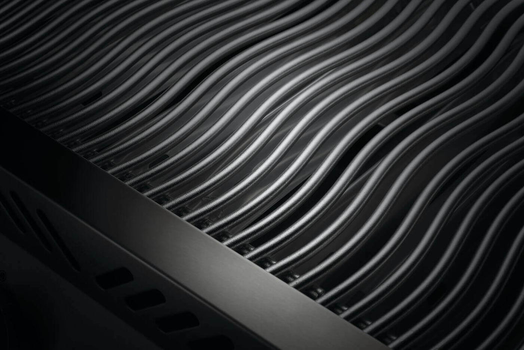 Close-up of wave cooking grids in black Napoleon 700 Series 32-Inch Built-In Grill

