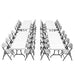 Commercial layout of Lifetime folding chairs and tables in conference style arrangement, durable white seating for large events