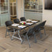 Office conference setup using Lifetime 4 Pack 6-Foot Rectangle Nesting Table 480350 with six folding chairs