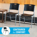 Contoured seat and back of Lifetime 14 Pack Stacking Chair shown in indoor waiting area setting