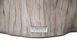 Brand label "Elementi - The Art of Living" on the drift wood version of the Elementi Daintree large coffee table.