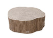 Front view of the Elementi Daintree red wood large coffee table showcasing its natural wood-like texture.