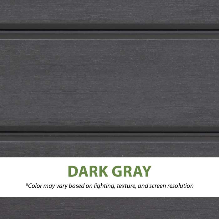 Dark gray panel detail showcasing the finish of the Lifetime Classic 8x5 Outdoor Shed.