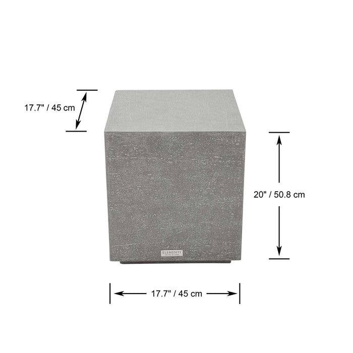 Compact side table large in Space Grey with 20-inch height and 17.7-inch width from the Elementi Tevere Series, featuring clean and modern design.