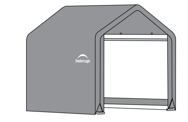 ShelterLogic 6x6x6' Peak Style Storage Shed, 1-3/8" Frame, Grey Cover