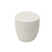 Top angled view of the Elementi Cream White Cobble Side Table with a smooth rounded design.