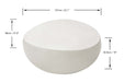 Elementi Ikaria Coffee Table Cream White with dimensions: 107 cm in length, 96 cm in width, and 40.6 cm in height.