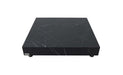 Isolated view of the Elementi Marble Porcelain Series Square Large Coffee Table in Bulgaria Black.