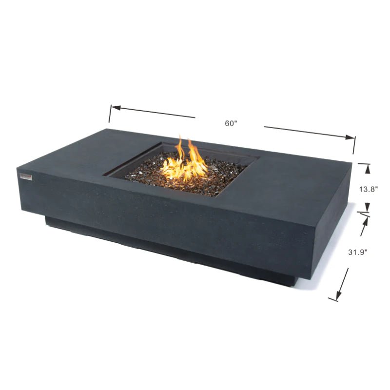 Elementi Plus Cannes Rectangular Concrete Fire Pit Table Shop Now ...