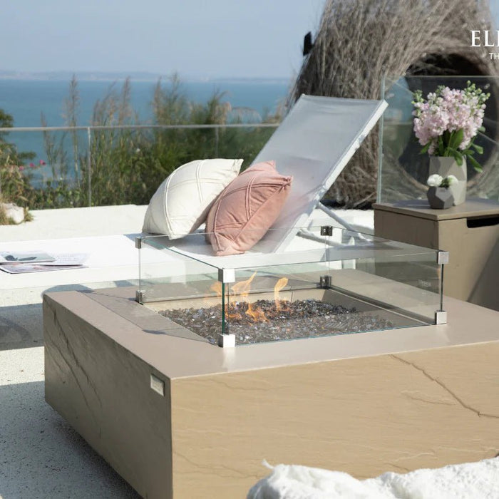 OFG411SY Uluru Square Concrete Fire Pit Table with chair