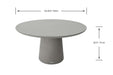 Elementi Rio Large Dining Table in space grey, studio shot showcasing dimensions labeled in front view.