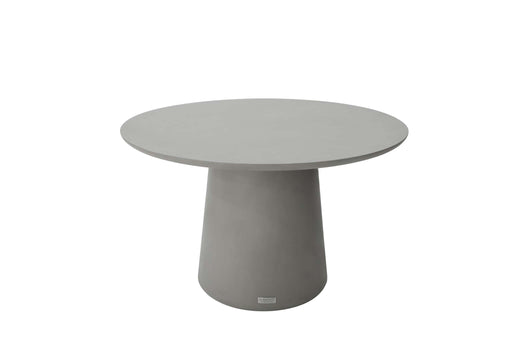 Elementi Rio Dining Table in space grey, studio shot highlighting the smooth surface and minimalist design.