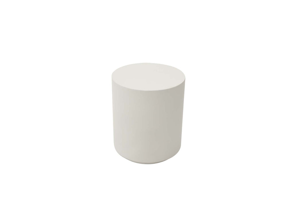 Elementi Rome Side Table Cream White studio shot showcasing its clean lines and minimalistic design.