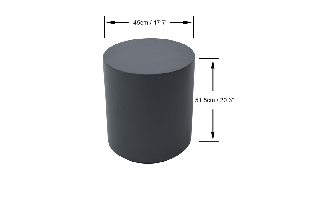 Elementi Rome Slate Black Side Table dimensions shown, providing height and width measurements for accurate size reference.