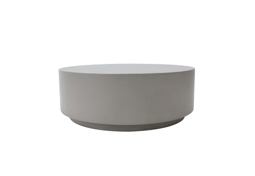 Front view of Elementi Rome Space Grey Coffee Table, focusing on its robust structure and elegant design