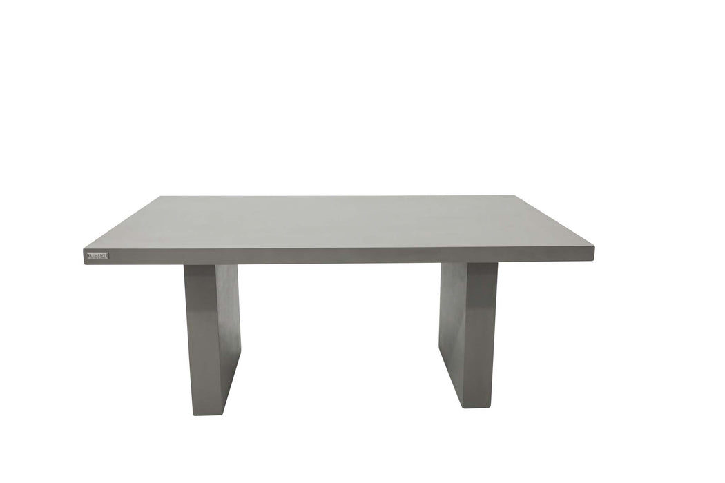 Elementi Santiago Rectangular Dining Table in space grey, studio shot emphasizing the contemporary concrete tabletop design.