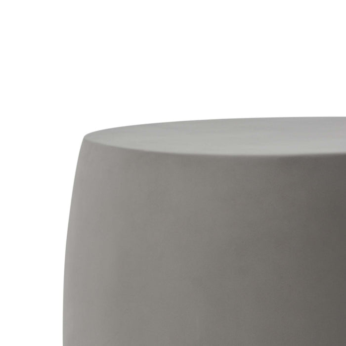 Closeup view of the top surface of the Elementi Space Grey Cobble Side Table.