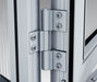 Close-up of the durable door hinge detail on the Hoklartherm Nelke Pro 4 Greenhouse, showcasing robust construction for long-lasting use.