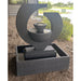 Large Exaco Eclipse Fountain in black, featuring a grand water feature with multiple tiers, ideal for an outdoor patio or garden space with sleek design and contemporary appeal.