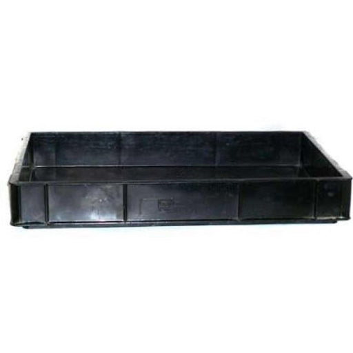 Exaco RIGA shelf planter box in black, a sturdy greenhouse tray designed to hold soil, plants, and seedlings securely for indoor or outdoor growing.