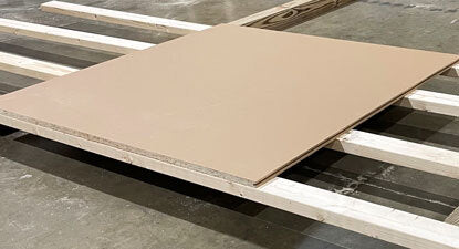 Heavy-duty floor kit option for Ez-Fit Skyview Shed Kit featuring durable subfloor panels installed over treated wood framing.