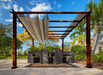Florence 11x16 aluminum pergola with a sand canopy 