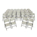 Group of Lifetime folding chairs shown from the front angle, studio shot, white background.