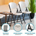 Lifetime folding chairs with feature callouts: thin profile, molded-in handle, and premium steel frame.