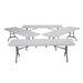 Four Lifetime 4 Pack 8-Foot Rectangle Folding Tables arranged together showing full set display