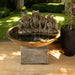 Frog statue water fountain for patio and yard with wide bowl basin and steady flowing water in sunny garden space