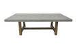 Front view of Elementi Seine Series rectangular dining table in space grey, highlighting its clean, minimalistic design.